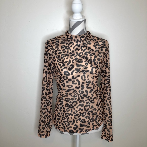 SALE 🔥 Leopard Print Sheer Tight Long Sleeve - Picture 3 of 5